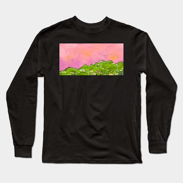 St. Croix Dreaming Abstract Landscape Long Sleeve T-Shirt by AdrienneSmith.Artist